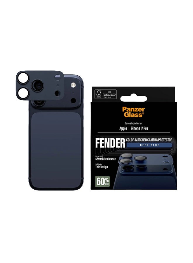 بانزرجلاس حماية كاميرا بانزر جلاس Fender كاملة ايفون 17 برو - أزرق داكن - Image 1